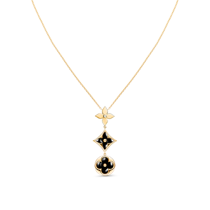 [✨ROSE💎]STAR AND SUN ONYX PINK GOLD NECKLACE