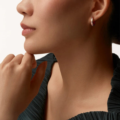[✨ROSE💎]LOVE 3.3MM DANGLE HALF DIAMOND EARRINGS