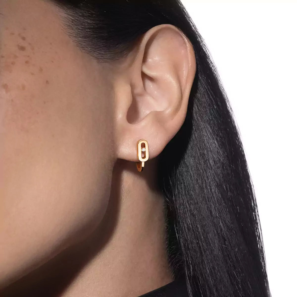 [✨ROSE💎]Diamond Mini Hoop Earrings Move Classique