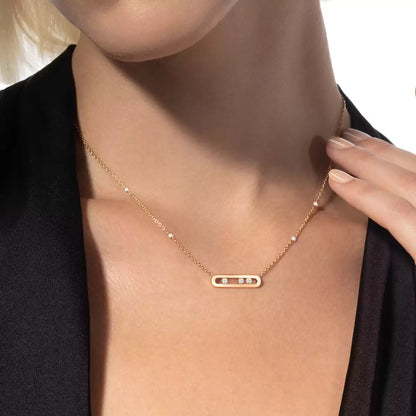 [✨ROSE💎] Baby Move Gold Diamond Necklace