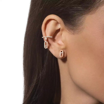 [✨ROSE💎]Move Uno Diamond Stud Earrings