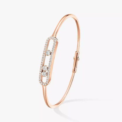 [✨ROSE💎]Move Pavé Diamond Bangle Bracelet M