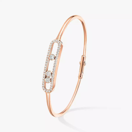[✨ROSE💎]Move Pavé Diamond Bangle Bracelet M