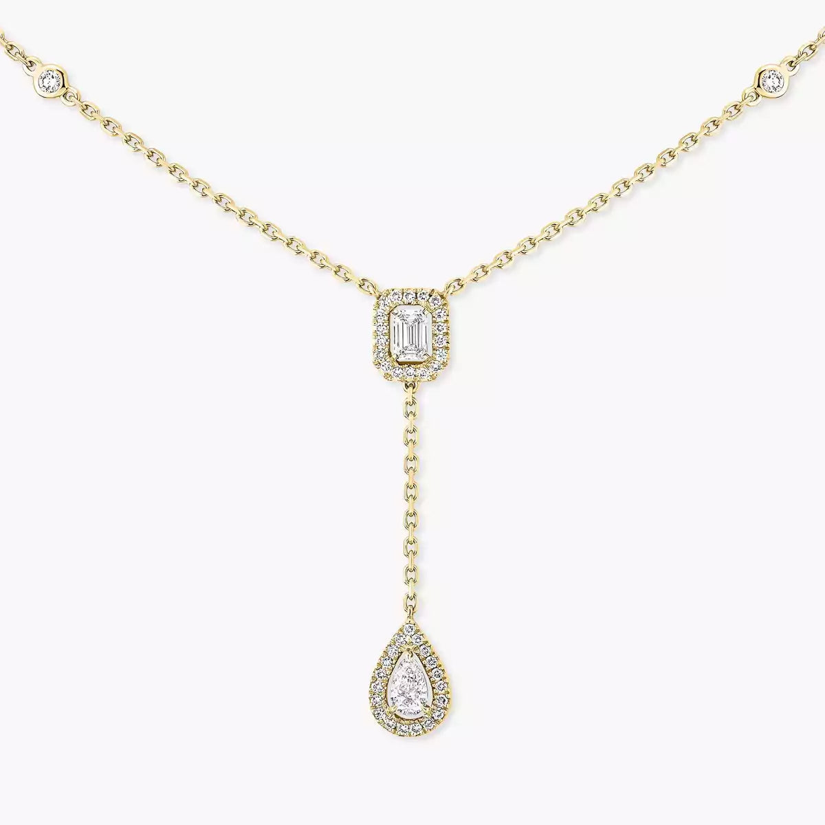 [✨ROSE💎]Gold Diamond Tie Necklace