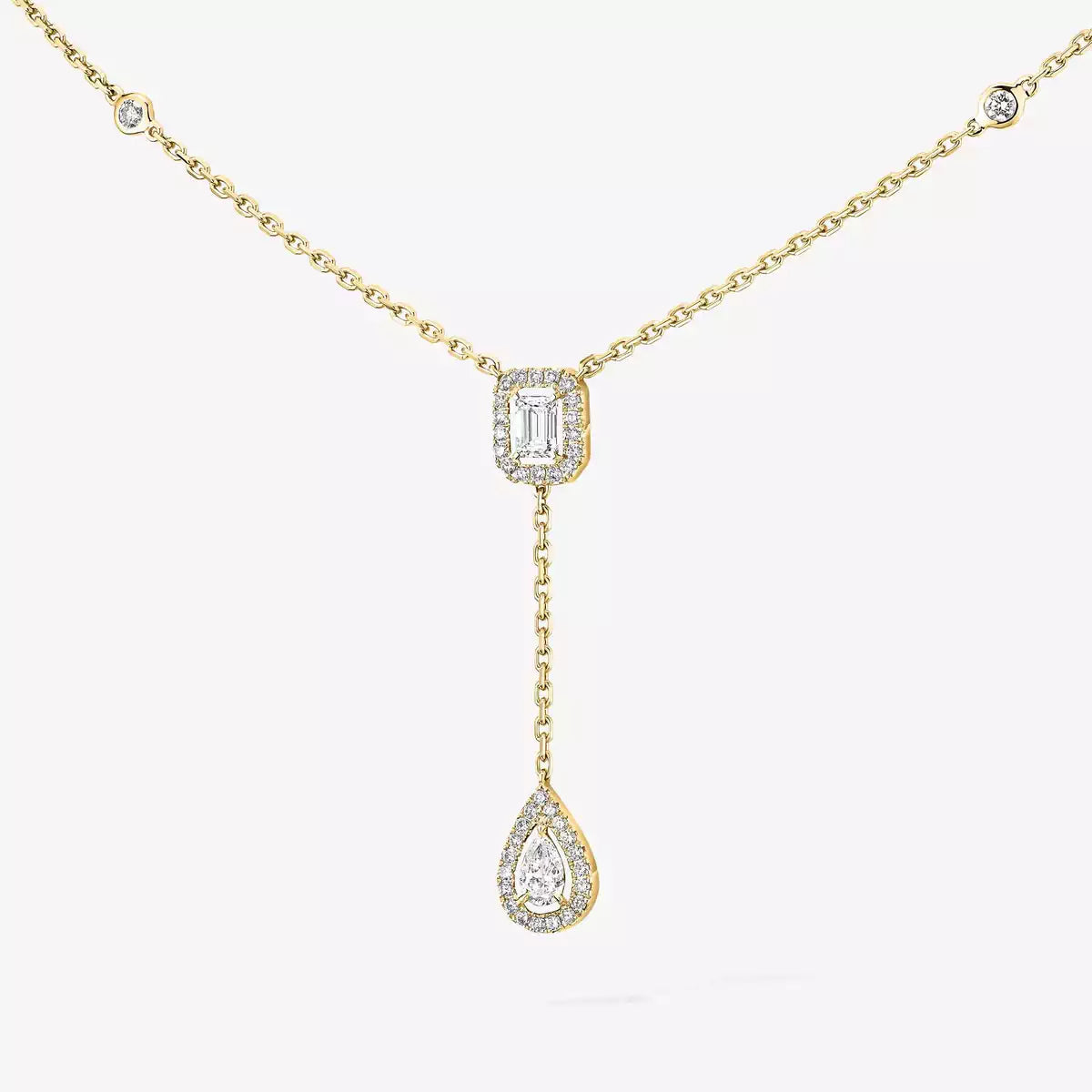 [✨ROSE💎]Gold Diamond Tie Necklace