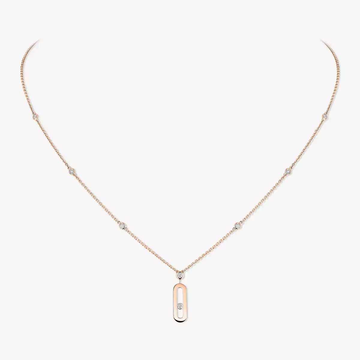 [✨ROSE💎] Move Uno Gold Diamond Long Necklace