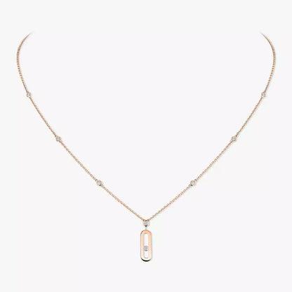 [✨ROSE💎] Move Uno Gold Diamond Long Necklace
