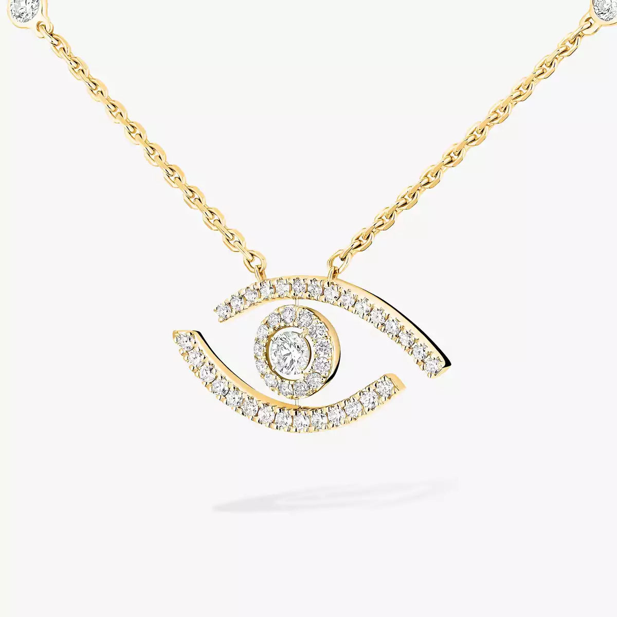 [✨ROSE💎]Pave_ Diamond Necklace Lucky Eye