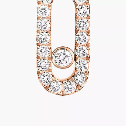 [✨ROSE💎]Move Uno Single Diamond Hoop Earring