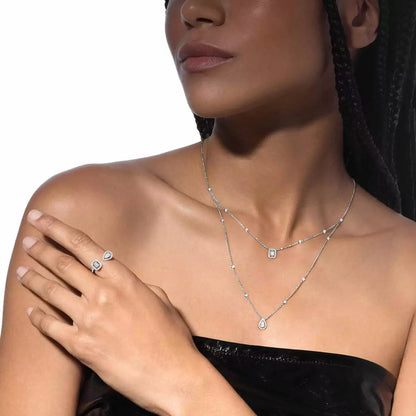 [✨ROSE💎]Diamond Necklace My Twin 2 Rows