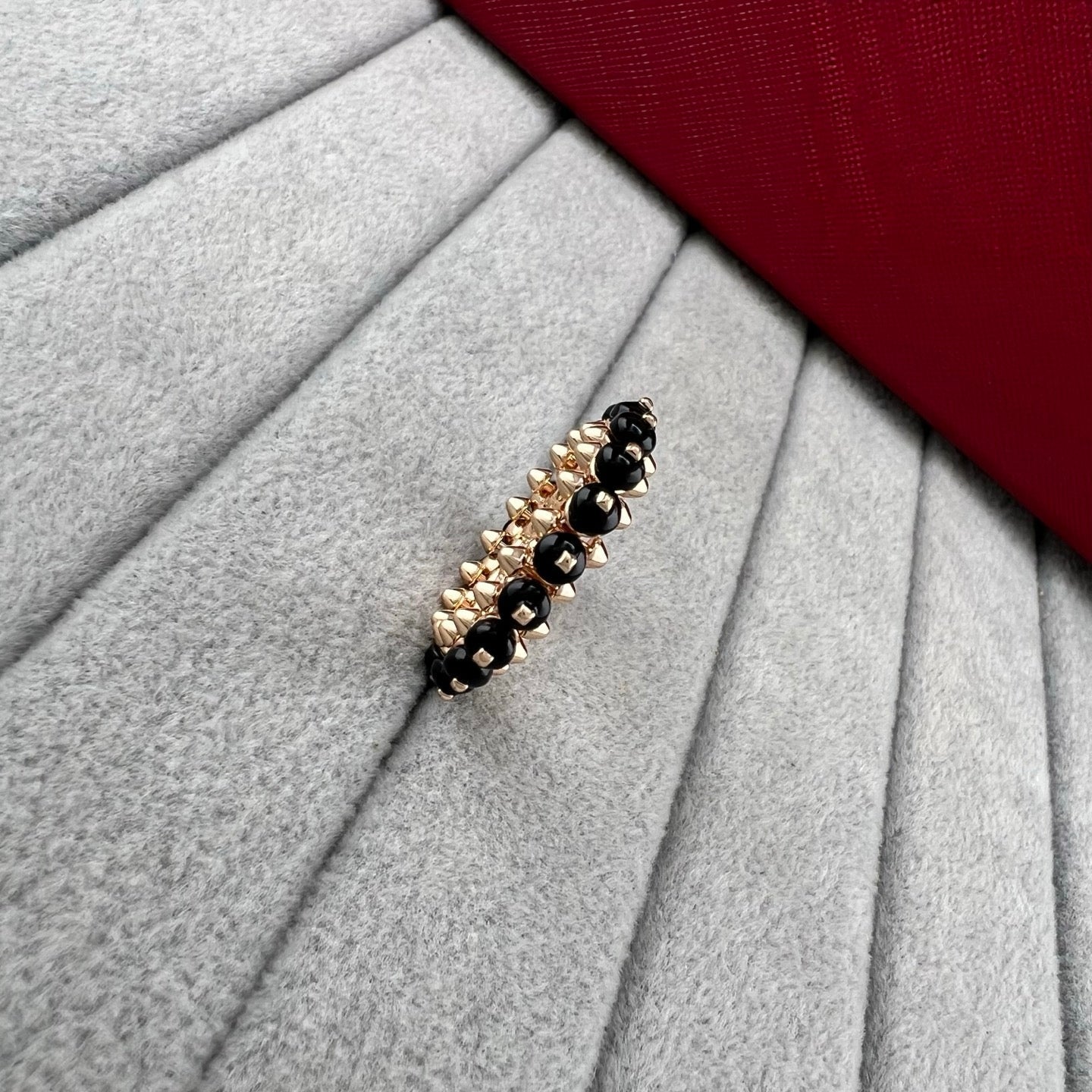[✨ROSE💎]PYRAMID COLORED STONE STUD RING