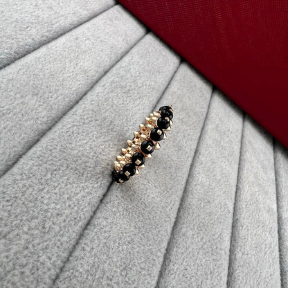 [✨ROSE💎]PYRAMID COLORED STONE STUD RING