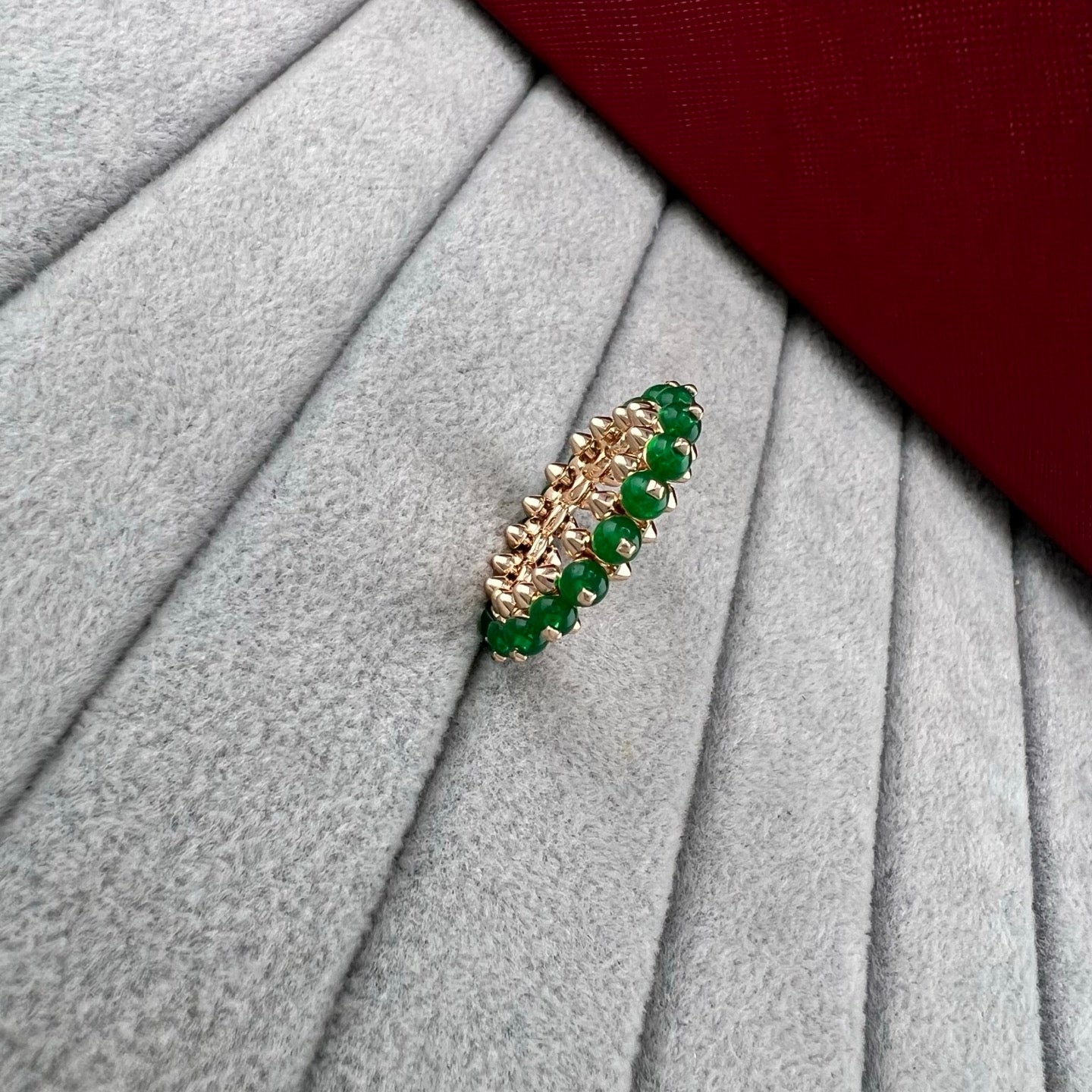 [✨ROSE💎]PYRAMID COLORED STONE STUD RING