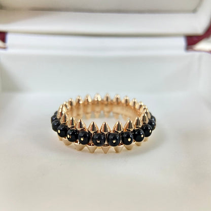 [✨ROSE💎]BLACK BEAD STUD RING