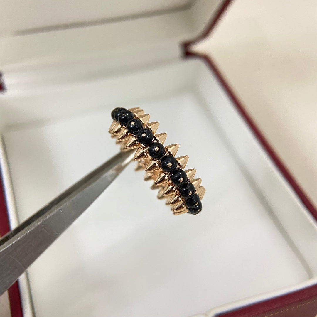 [✨ROSE💎]BLACK BEAD STUD RING