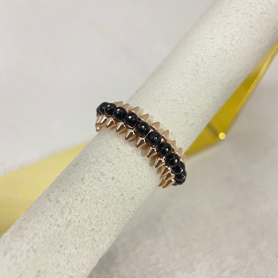 [✨ROSE💎]BLACK BEAD STUD RING