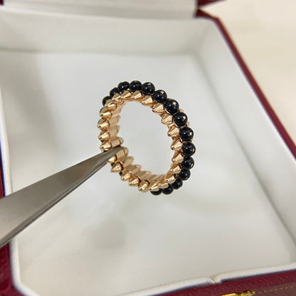 [✨ROSE💎]BLACK BEAD STUD RING