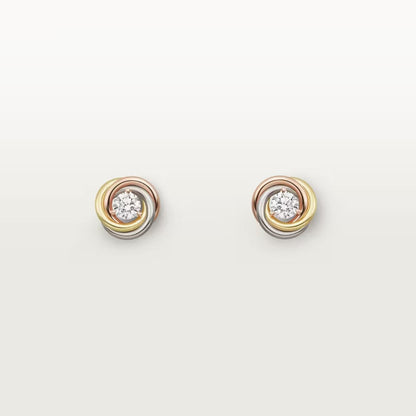 [✨ROSE💎]TRINITY STUD DIAMOND EARRINGS