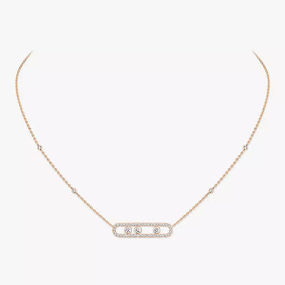 [✨ROSE💎] Move Pave_ Rose Gold Diamond Necklace