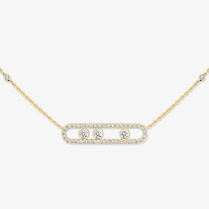 [✨ROSE💎] Move Pave_ Rose Gold Diamond Necklace
