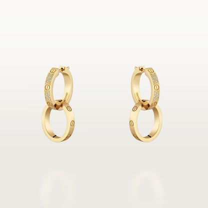 [✨ROSE💎]LOVE 3.3MM DANGLE HALF DIAMOND EARRINGS