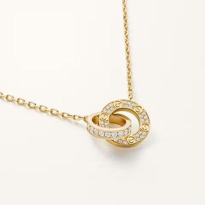 [✨ROSE💎]LOVE  FULL DIAMOND PENDANT NECKLACE