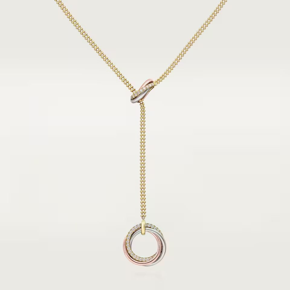 [✨ROSE💎]TRINITY DIAMONDS NECKLACE